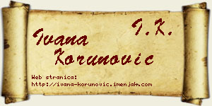 Ivana Korunović vizit kartica